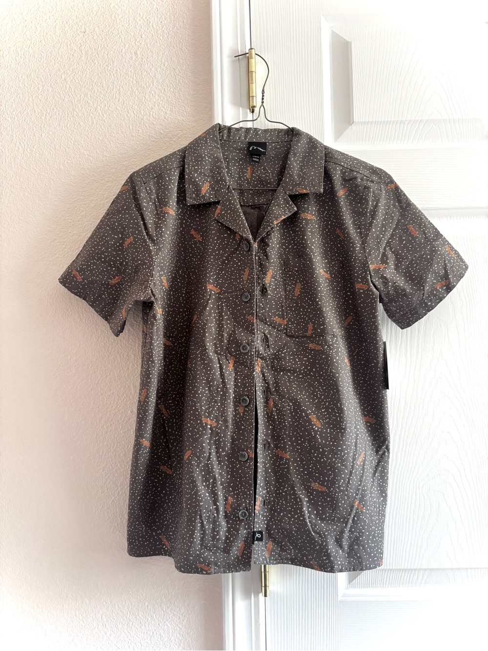 Art Class Skateboard Print Button Down Shirt Boy’s L (12/14) New with Tags